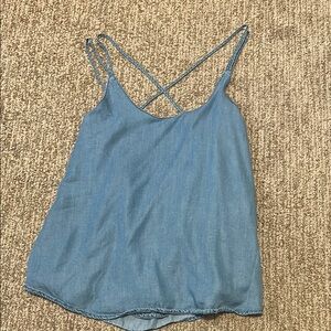 Blue Spaghetti Strap Top